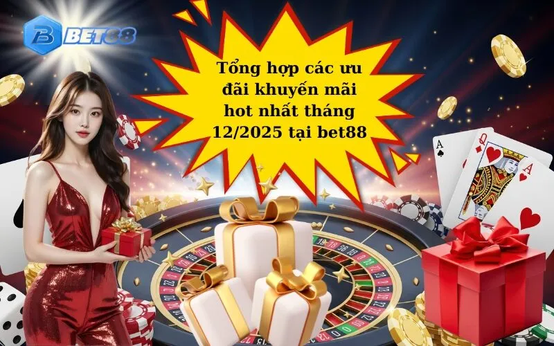Tổng hợp các ưu đãi khuyến mãi hot nhất tháng 12/2025 tại bet88